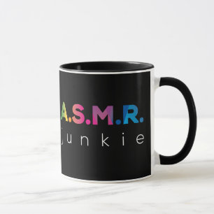 Rainbow colour ASMR junkie Black Edition Mug