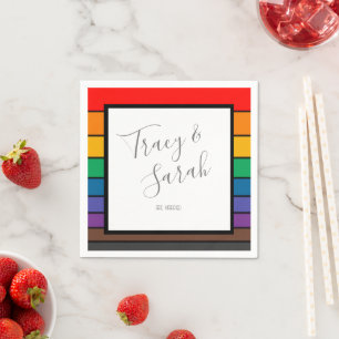 Rainbow Colour block Stripes Napkin