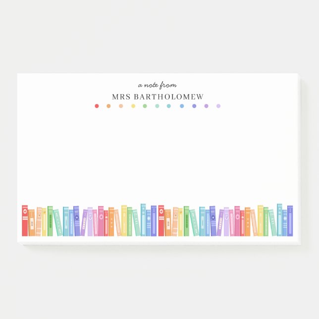 Rainbow Colour Books A Note From Teacher's (Front)