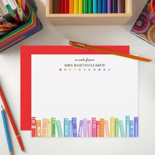 Rainbow Colour Books Custom Book Lover's Card
