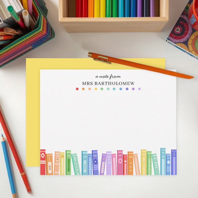 Rainbow Colour Books Custom School Teacher's Card (Creator Uploaded)