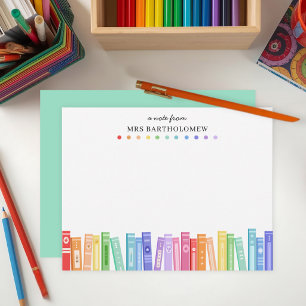 Rainbow Colour Books Custom School Teacher's Card
