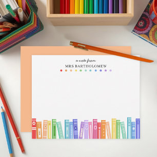 Rainbow Colour Books Custom School Teacher's Card