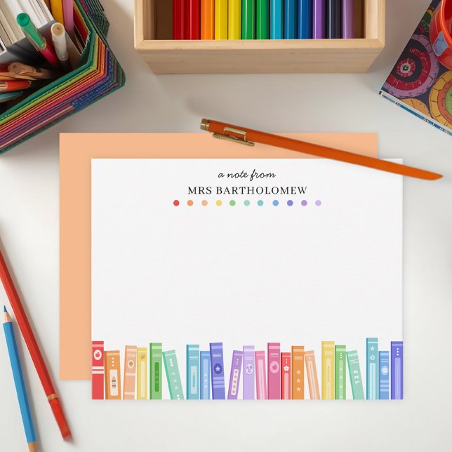 Rainbow Colour Books Custom School Teacher's Card (Creator Uploaded)