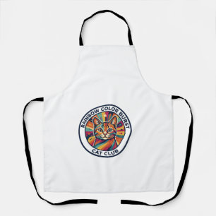 Rainbow Colour Burst Cat Cute Kitty Design - Rainb Apron