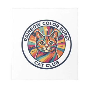 Rainbow Colour Burst Cat Cute Kitty Design - Rainb Notepad