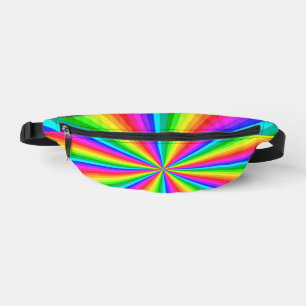 Rainbow Colour Burst Psychedelic   Bum Bags