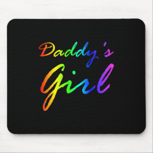 Rainbow Colour Daddy's Girl  Mouse Pad