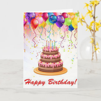 Rainbow Colour Fireworks Birthday Card