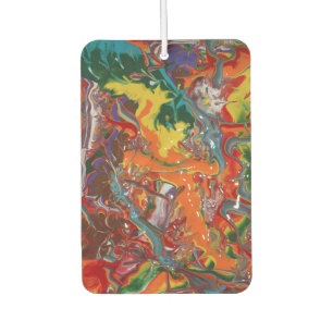 Rainbow Colour Flow Paint Art Car Air Freshener