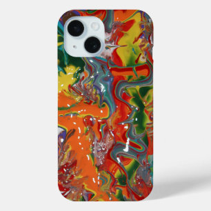 Rainbow Colour Flow Paint Art iPhone 15 Case