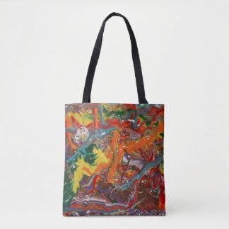 Rainbow Colour Flow Paint Art Tote Bag