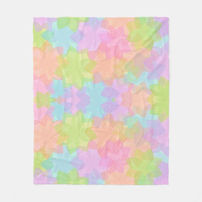 Rainbow colour flower design, Many colours pattern Fleece Blanket (Front)