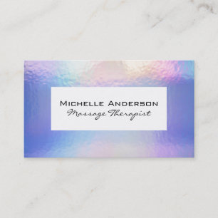 Rainbow Colour Foil   White Frame Business Card