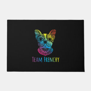 rainbow colour french bulldog gift doormat