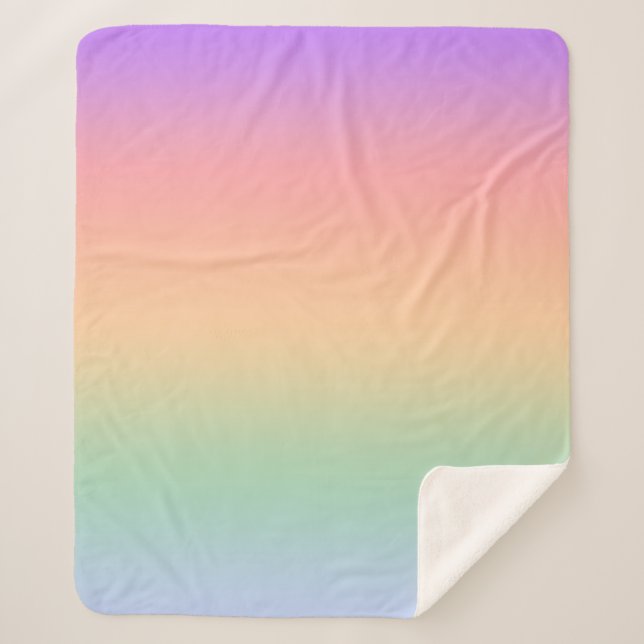 Rainbow colour gradient background sherpa blanket (Front)