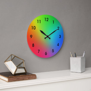 Rainbow Colour Gradient Large Clock