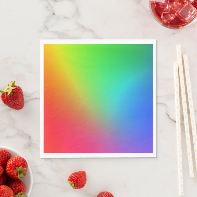 Rainbow Colour Gradient Napkin (Insitu)
