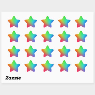 Rainbow Colour Gradient Star Sticker