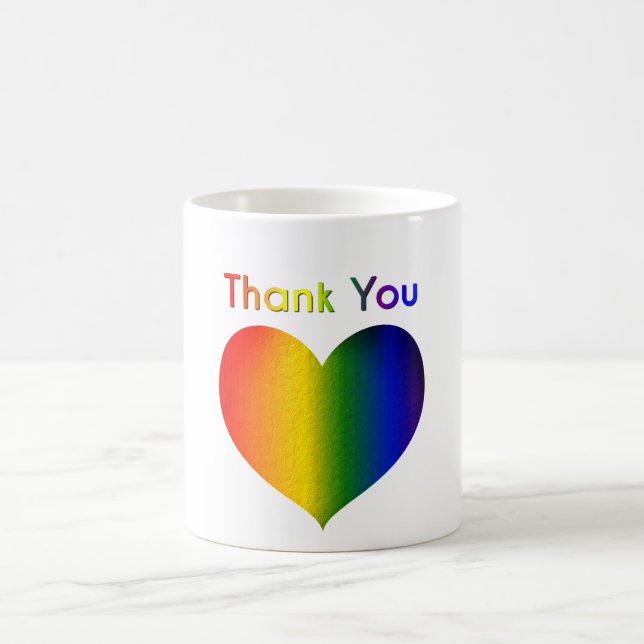 Rainbow Colour Heart  Coffee Mug (Center)