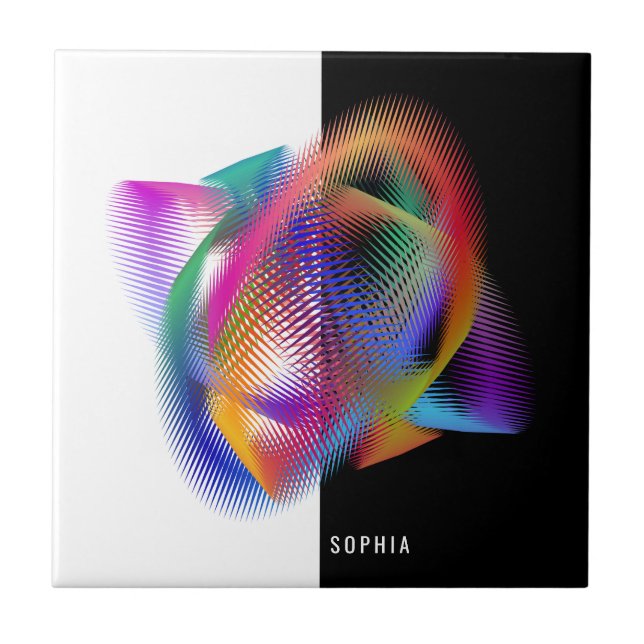 Rainbow colour light ceramic tile (Front)