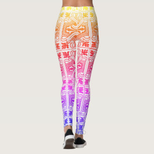 "Rainbow Colour Magical Oriental Rug Pattern" Leggings