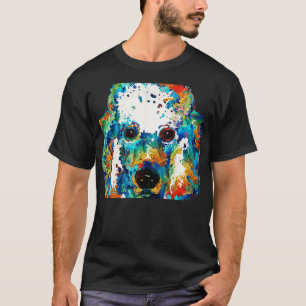 Rainbow Colour Poodle Dog Art By Sharon Cummings T-Shirt