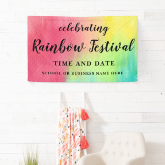 Rainbow Colour Pride Custom Printed Decor Banner