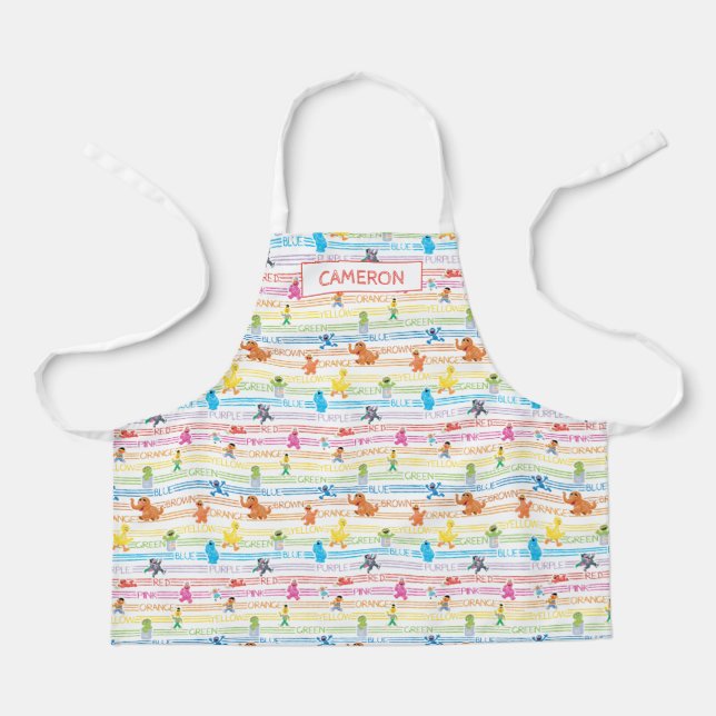 Rainbow Colour Sesame Pals Pattern Apron (Front)