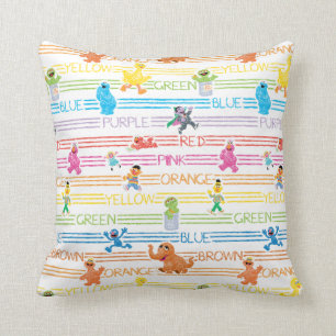 Rainbow Colour Sesame Pals Pattern Cushion