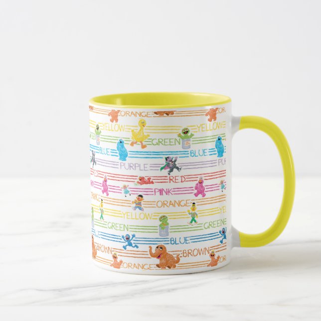 Rainbow Colour Sesame Pals Pattern Mug (Right)