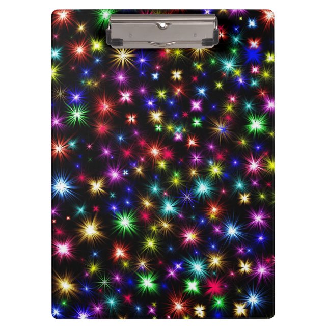 Rainbow Colour Sparkles  Clipboard (Front)