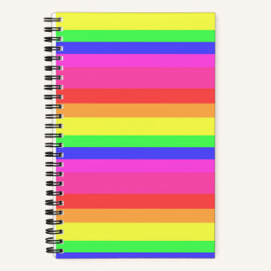 Rainbow Colour Spectrum Stripes Design Notebook