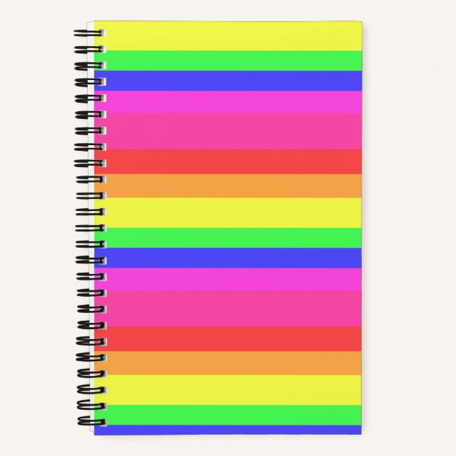 Rainbow Colour Spectrum Stripes Design Notebook (Front)