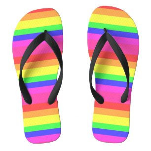 Rainbow Colour Spectrum Stripes Design Thongs