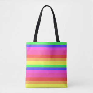 Rainbow Colour Spectrum Stripes Design Tote Bag