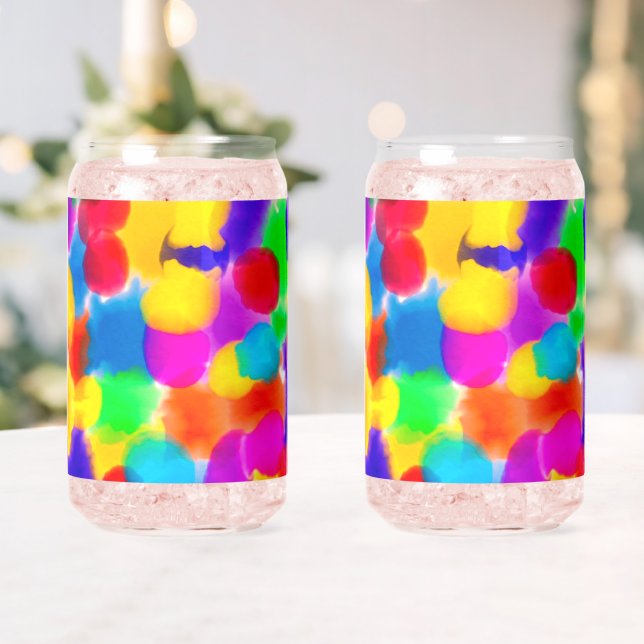 Rainbow Colour Splash Can Glass (Insitu (Wedding))