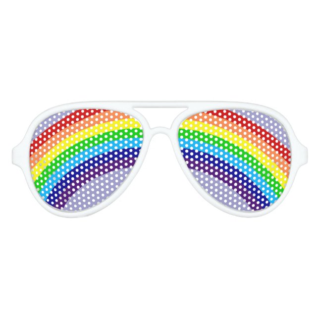 rainbow colour stripes aviator sunglasses (Front)