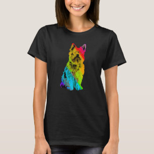 Rainbow Colour Yorkshire Terrier with Sunglasses C T-Shirt