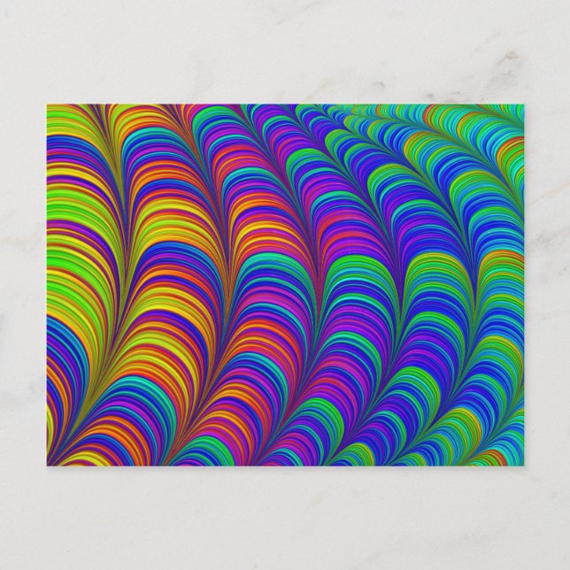 Rainbow coloured 3D abstract art Postcard (Front)