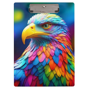 Rainbow Coloured Bald Eagle-654568 Clipboard