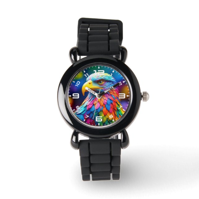 Rainbow Coloured Bald Eagle-654568 Watch (Front)