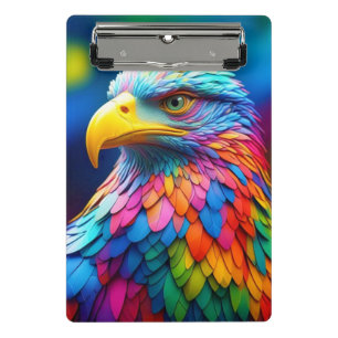 Rainbow Coloured Bald Eagle-65456 Mini Clipboard