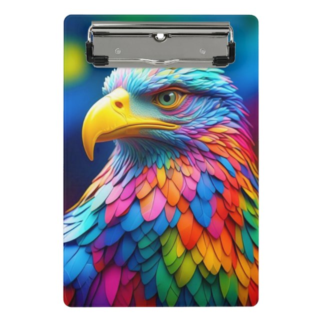 Rainbow Coloured Bald Eagle-65456 Mini Clipboard (Front)
