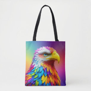 Rainbow Coloured Bald Eagle-65456 Tote Bag