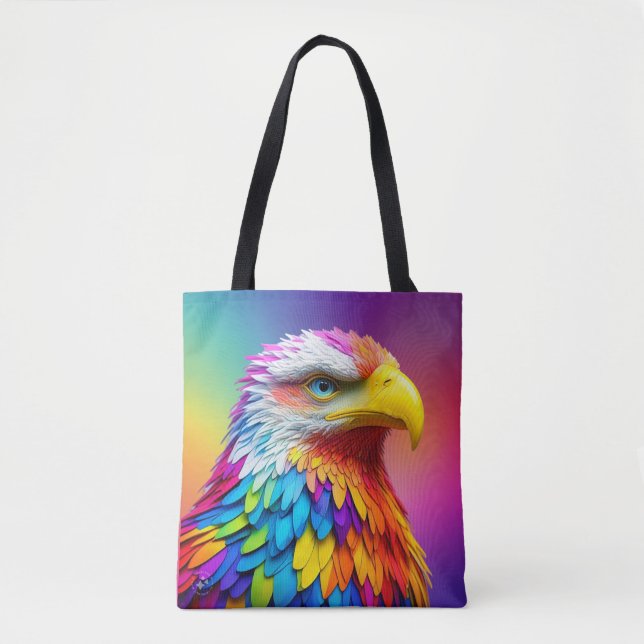 Rainbow Coloured Bald Eagle-65456 Tote Bag (Front)
