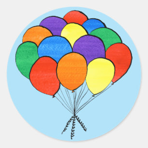 Rainbow Coloured Balloons Illustration stickers