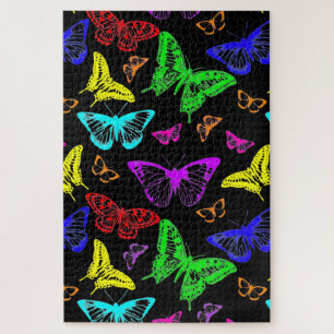 Rainbow Coloured Butterflies Flying Jigsaw Puzzle
