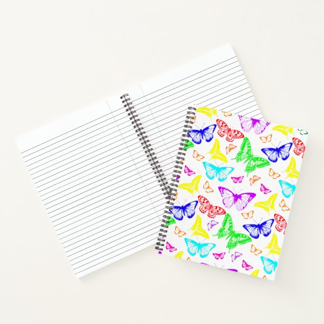 Rainbow Coloured Butterflies Flying Notebook (Inside)