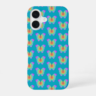 Rainbow Coloured Butterflies Pattern iPhone 16 Case